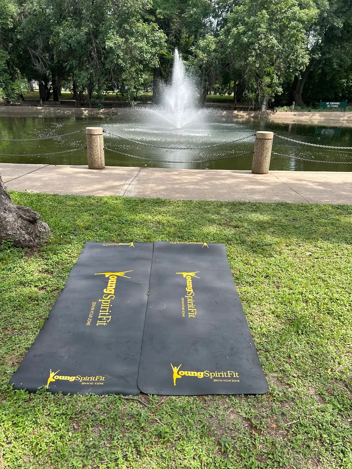 Teens participating in outdoor yoga session
